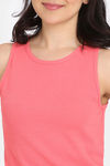 Rosaline Fun Basics Knit Cotton Loungewear Top - Sun Kissed Coral — thumbnail 5